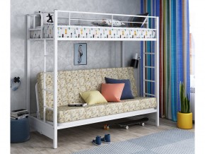 Двухъярусная кровать с диваном Мадлен белая-пифагор в Нягани - nyagan.magazinmebel.ru | фото
