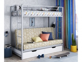 Двухъярусная кровать с диваном Мадлен ЯЯ Серый-пифагор в Нягани - nyagan.magazinmebel.ru | фото