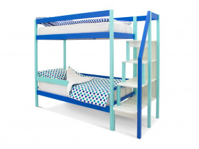 Двухъярусная кровать Svogen с бортиком мятно-синий в Нягани - nyagan.magazinmebel.ru | фото