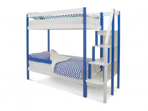 Двухъярусная кровать Svogen с бортиком синий-белый в Нягани - nyagan.magazinmebel.ru | фото