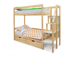 Двухъярусная кровать Svogen с ящиками натура без покрытия в Нягани - nyagan.magazinmebel.ru | фото