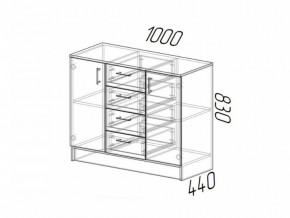 Комод К1000-2Д ЛДСП ясень шимо в Нягани - nyagan.magazinmebel.ru | фото - изображение 2