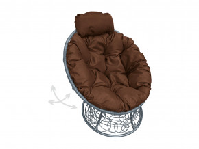 Кресло Папасан мини пружинка с ротангом коричневая подушка в Нягани - nyagan.magazinmebel.ru | фото