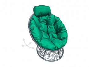 Кресло Папасан мини пружинка с ротангом зелёная подушка в Нягани - nyagan.magazinmebel.ru | фото