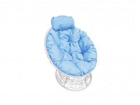 Кресло Папасан мини с ротангом голубая подушка в Нягани - nyagan.magazinmebel.ru | фото