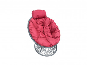 Кресло Папасан мини с ротангом красная подушка в Нягани - nyagan.magazinmebel.ru | фото