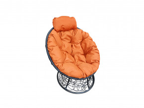 Кресло Папасан мини с ротангом оранжевая подушка в Нягани - nyagan.magazinmebel.ru | фото
