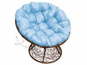 Кресло Папасан пружинка с ротангом голубая подушка в Нягани - nyagan.magazinmebel.ru | фото
