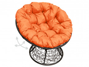 Кресло Папасан пружинка с ротангом оранжевая подушка в Нягани - nyagan.magazinmebel.ru | фото
