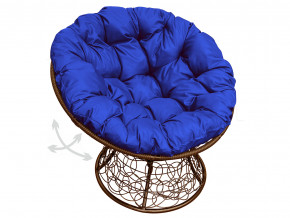 Кресло Папасан пружинка с ротангом синяя подушка в Нягани - nyagan.magazinmebel.ru | фото