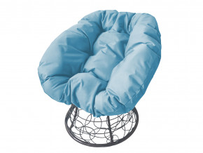 Кресло Пончик с ротангом голубая подушка в Нягани - nyagan.magazinmebel.ru | фото