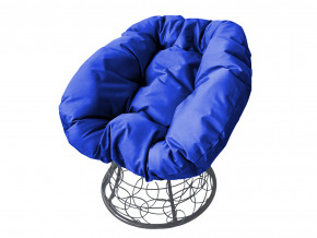 Кресло Пончик с ротангом синяя подушка в Нягани - nyagan.magazinmebel.ru | фото