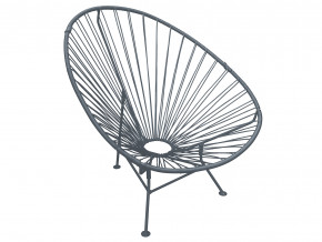 Кресло Ракушка с ротангом серый в Нягани - nyagan.magazinmebel.ru | фото - изображение 1