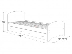 Кровать-6 одинарная с 2-мя ящиками 900*2000 млечный дуб в Нягани - nyagan.magazinmebel.ru | фото - изображение 2