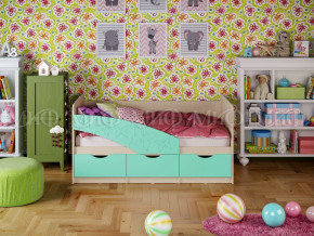 Кровать Бабочки 1600 Бирюза матовая в Нягани - nyagan.magazinmebel.ru | фото