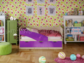 Кровать Бабочки 1600 Фиолетовый металлик в Нягани - nyagan.magazinmebel.ru | фото
