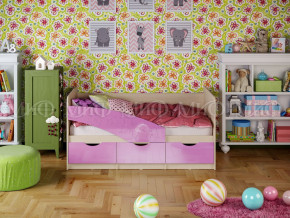 Кровать Бабочки 1600 Сиреневый металлик в Нягани - nyagan.magazinmebel.ru | фото