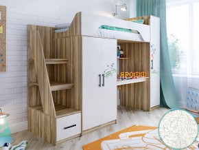 Кровать чердак Тея с пеналом с фасадом для рисования феритейл в Нягани - nyagan.magazinmebel.ru | фото