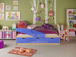 Кровать Дельфин 1600 Синий металлик в Нягани - nyagan.magazinmebel.ru | фото