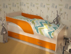 Кровать детская Максимка млечный дуб-оранж в Нягани - nyagan.magazinmebel.ru | фото