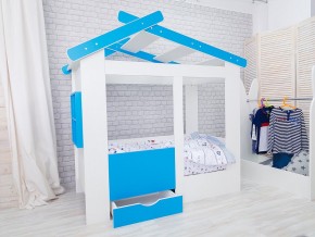 Кровать детская Теремок с ящиком лазурь в Нягани - nyagan.magazinmebel.ru | фото