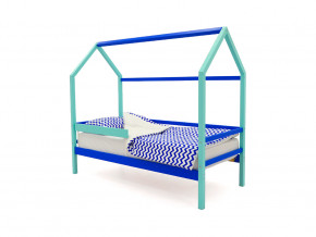 Кровать-домик Svogen с бортиком мятно-синий в Нягани - nyagan.magazinmebel.ru | фото