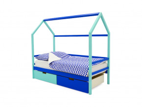 Кровать-домик Svogen с ящиками мятно-синий в Нягани - nyagan.magazinmebel.ru | фото