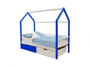 Кровать-домик Svogen с ящиками сине-белый в Нягани - nyagan.magazinmebel.ru | фото