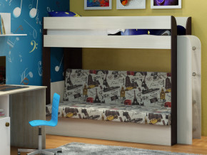 Кровать двухъярусная Карамель 75 венге ткань биг бен в Нягани - nyagan.magazinmebel.ru | фото
