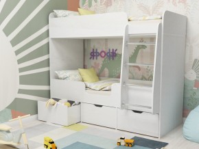 Кровать двухъярусная Малыш двойняшка белый в Нягани - nyagan.magazinmebel.ru | фото - изображение 1