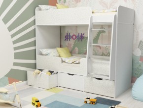 Кровать двухъярусная Малыш двойняшка белый феритейл в Нягани - nyagan.magazinmebel.ru | фото