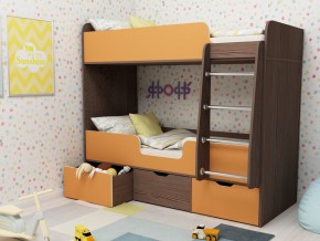 Кровать двухъярусная Малыш двойняшка бодега-оранжевый в Нягани - nyagan.magazinmebel.ru | фото