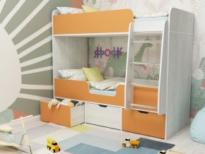 Кровать двухъярусная Малыш двойняшка винтерберг-оранжевый в Нягани - nyagan.magazinmebel.ru | фото - изображение 1