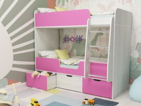 Кровать двухъярусная Малыш двойняшка винтерберг-розовый в Нягани - nyagan.magazinmebel.ru | фото