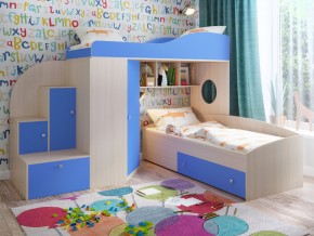 Кровать Кадет 2 Дуб молочный-голубой в Нягани - nyagan.magazinmebel.ru | фото