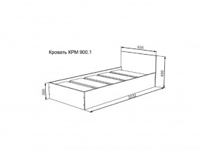 Кровать Мори КРМ 900.1 графит в Нягани - nyagan.magazinmebel.ru | фото - изображение 2