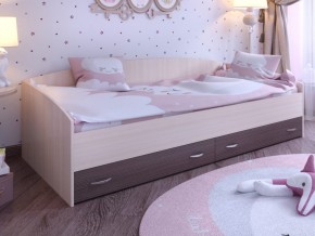 Кровать с выкатными ящиками Дуб молочный-Бодего в Нягани - nyagan.magazinmebel.ru | фото