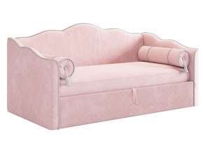 Кровать софа Лея 900 велюр нежно-розовый/галька в Нягани - nyagan.magazinmebel.ru | фото