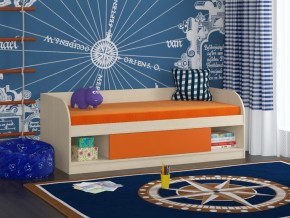 Кровать Соня 4 дуб молочный-оранжевый в Нягани - nyagan.magazinmebel.ru | фото