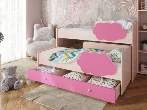 Кровать Соник с ящиком млечный дуб-розовый в Нягани - nyagan.magazinmebel.ru | фото
