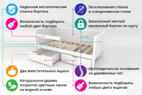 Кровать-тахта Svogen мягкая с ящиками и бортиком с фото белый/барашки в Нягани - nyagan.magazinmebel.ru | фото - изображение 2