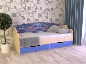 Кровать Юниор Тип 2 дуб молочный/мегаполис 800х1600 в Нягани - nyagan.magazinmebel.ru | фото