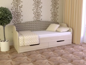 Кровать Юниор Тип 2 Микровелюр-плетенка светлая 800х1600 в Нягани - nyagan.magazinmebel.ru | фото
