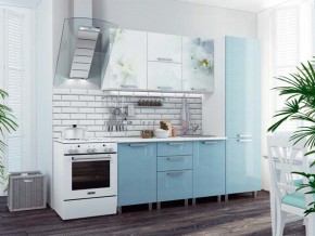 Кухня 2100 Бьянка голубые блестки в Нягани - nyagan.magazinmebel.ru | фото