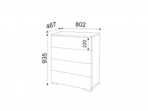 М05 (ручка брусок) Комод (4 ящика) в Нягани - nyagan.magazinmebel.ru | фото