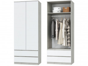 Шкаф для одежды 2х дверный с ящиками Лори дуб серый, белый в Нягани - nyagan.magazinmebel.ru | фото