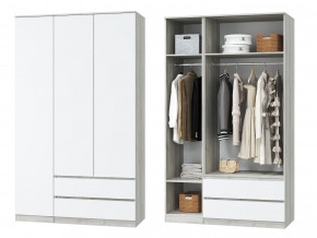 Шкаф для одежды трехдверный Лори дуб серый, белый в Нягани - nyagan.magazinmebel.ru | фото