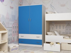 Шкаф двухстворчатый белый-голубой в Нягани - nyagan.magazinmebel.ru | фото