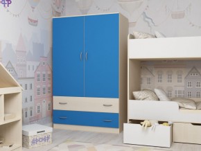 Шкаф двухстворчатый дуб молочный-голубой в Нягани - nyagan.magazinmebel.ru | фото