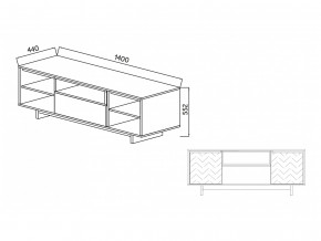 Тумба для ТВА Moderno-1400 Ф1 в Нягани - nyagan.magazinmebel.ru | фото - изображение 2